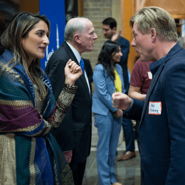 United States Department of Agriculture Deputy Under Secretary, Research, Education, and Economics Sanah Baig meets with Max Finberg, Growing Hope Globally as USDA resumes hosting its annual Ramadan Iftar Celebration on Thursday, April 13, 2023 in Washington, D.C.