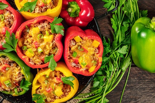Simple Stuffed Peppers on a plate.