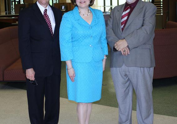 Judy Canales, Texas A&M International University President Dr. Ray M.Keck, III and Provost Pablo Arenaz