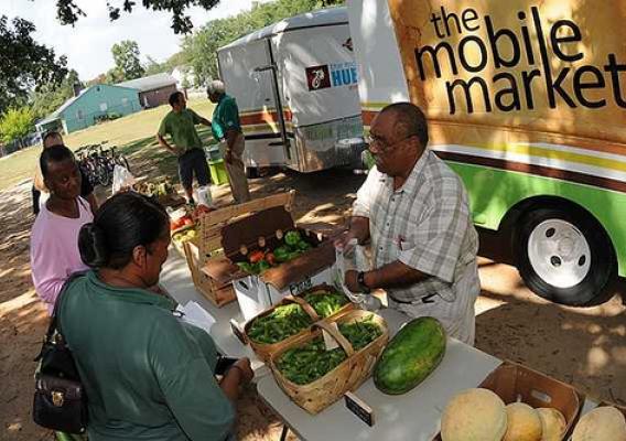 The mobile market delivering fresh produce residents of Spartanburg County, South Carolina.