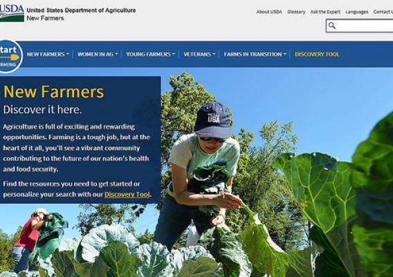 USDA New Farmers website screenshot