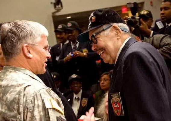 Gen. George W. Casey Jr., former chief of staff of the Army, talks to Lt. Col. Roger Walden during a recognition ceremony at the Pentagon on March 25, 2010. (U.S. Army)