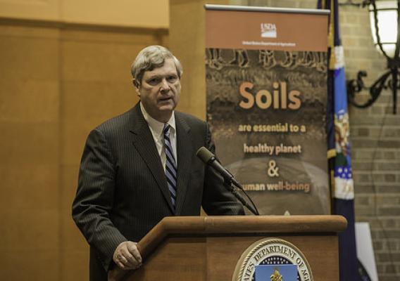 Agriculture Secretary Tom Vilsack at the U.S. Department of Agriculture’s (USDA) Natural Resources Conservation Service (NRCS) celebration of the International Year of Soils event at USDA headquarters in Washington, D.C. USDA photo by Bob Nichols.