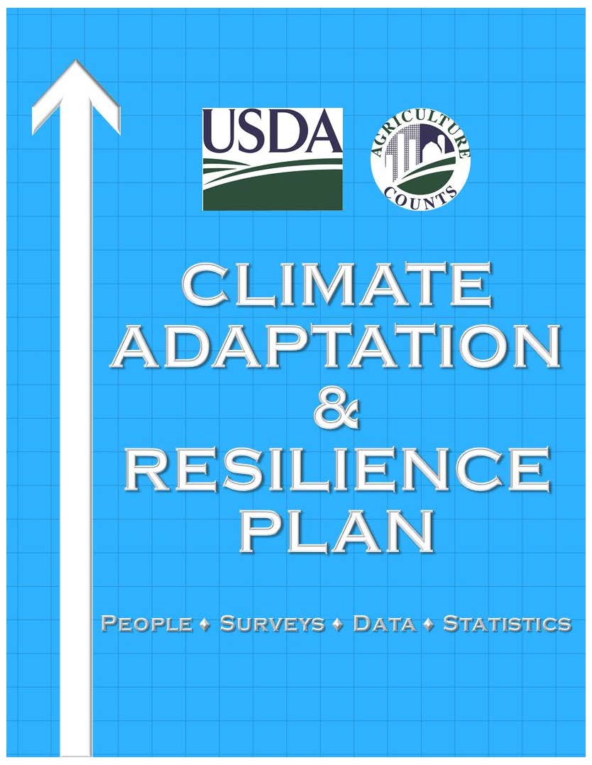 Cover page for the 2022 NASS Action Plan for Climate Adaptation and Resilience, USDA and NASS census logos.