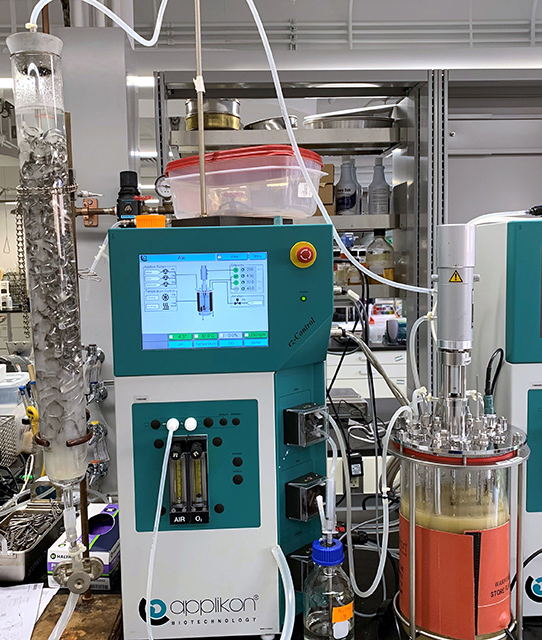 A bioreactor processes ethanol. (Photo by Ryan Stoklosa)