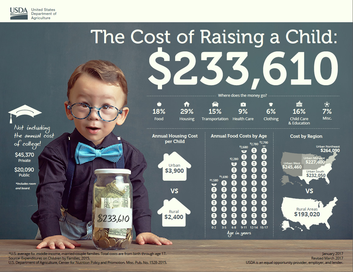 Cost Of Raising A Child Chart