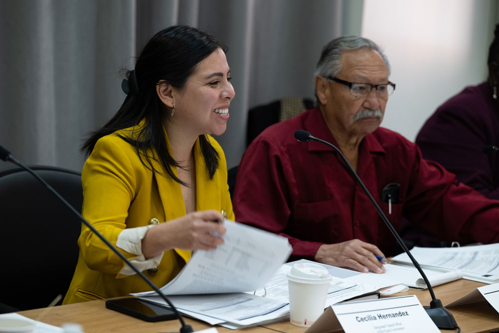 Cecilia Hernandez and the Equity Commission meeting