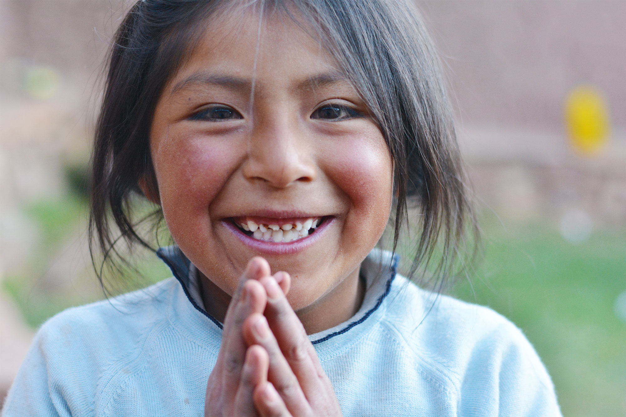 Native American girl smiling