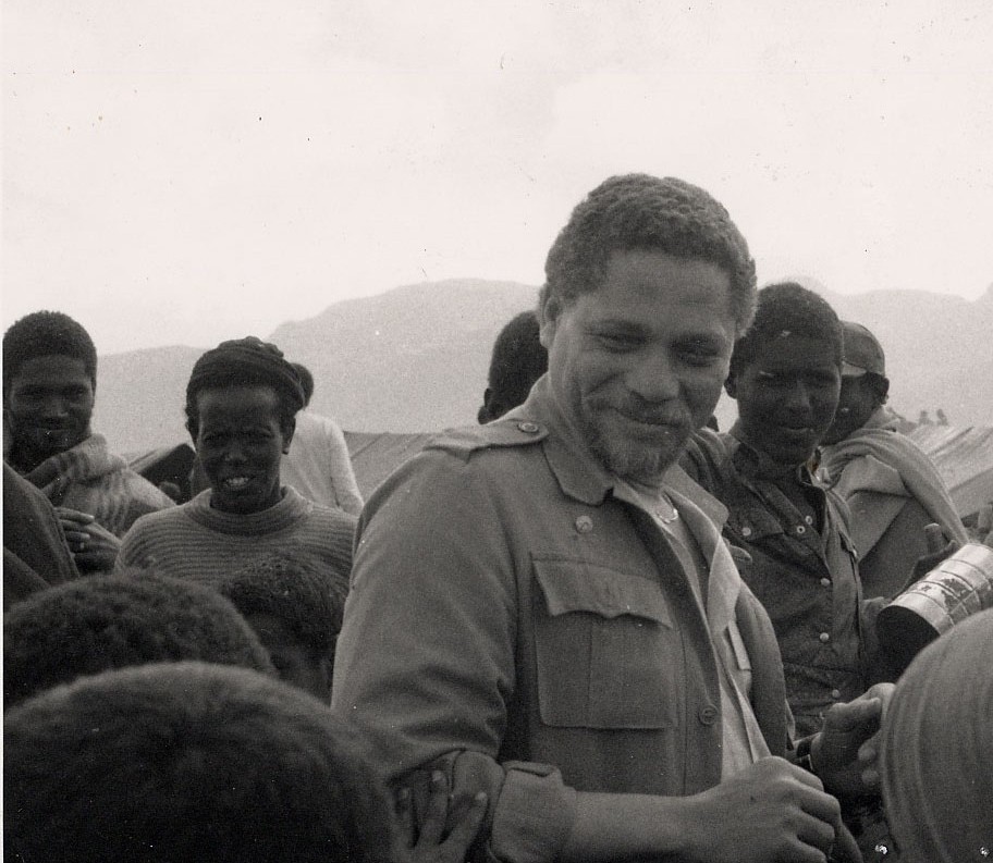 Representative Mickey Leland during one of his many visits to Africa
