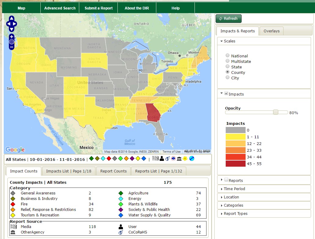 Drought Impact Reporter screenshot