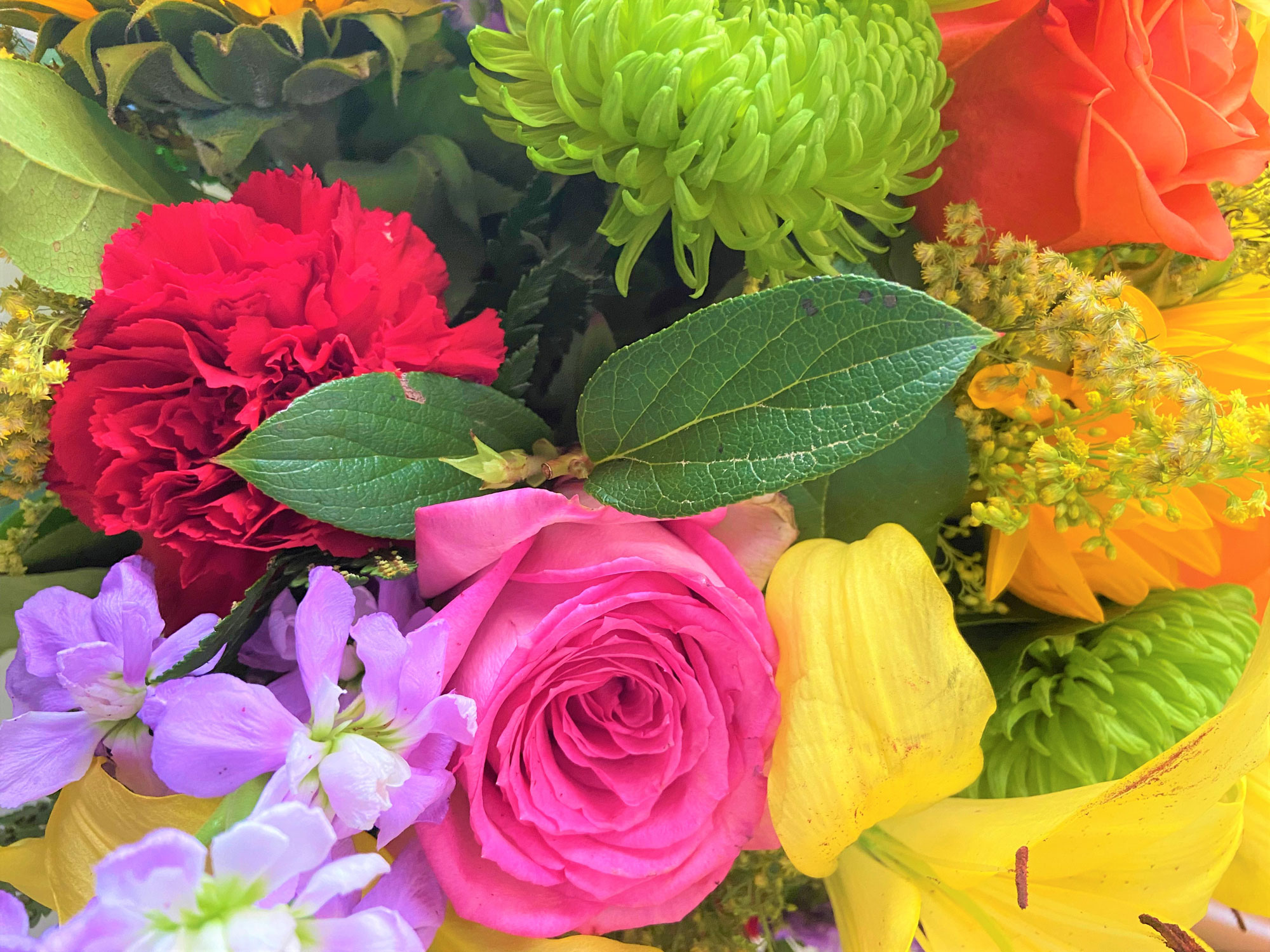 A colorful bouquet of assorted flowers