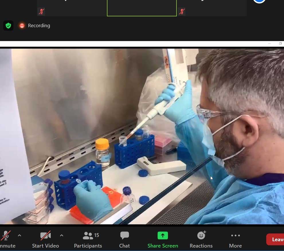 Dr. Josh Willix, K-State instructor for the program, video recorded several lab techniques