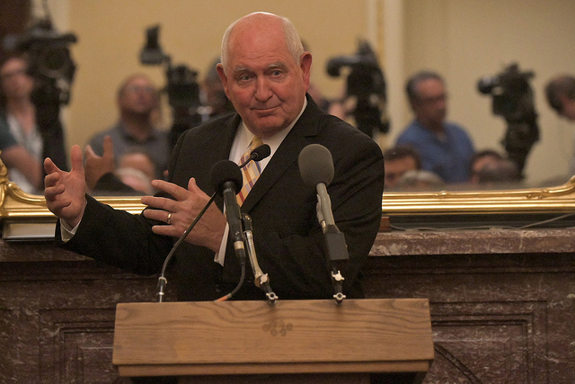 U.S. Secretary of Agriculture Sonny Perdue promoting a new forest management strategy