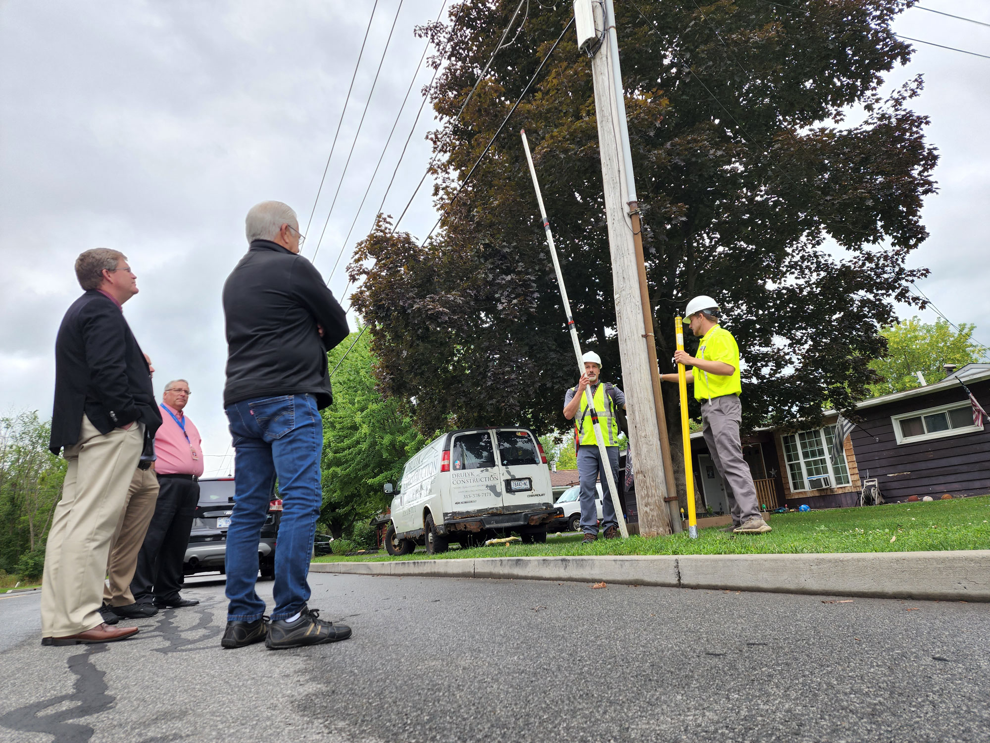 State Director Brian Murray visits with and hears from Madison County Chairman John Becker, Town Supervisors Pinard and Scimone – and also speaks with project engineers in Wampsville, NY