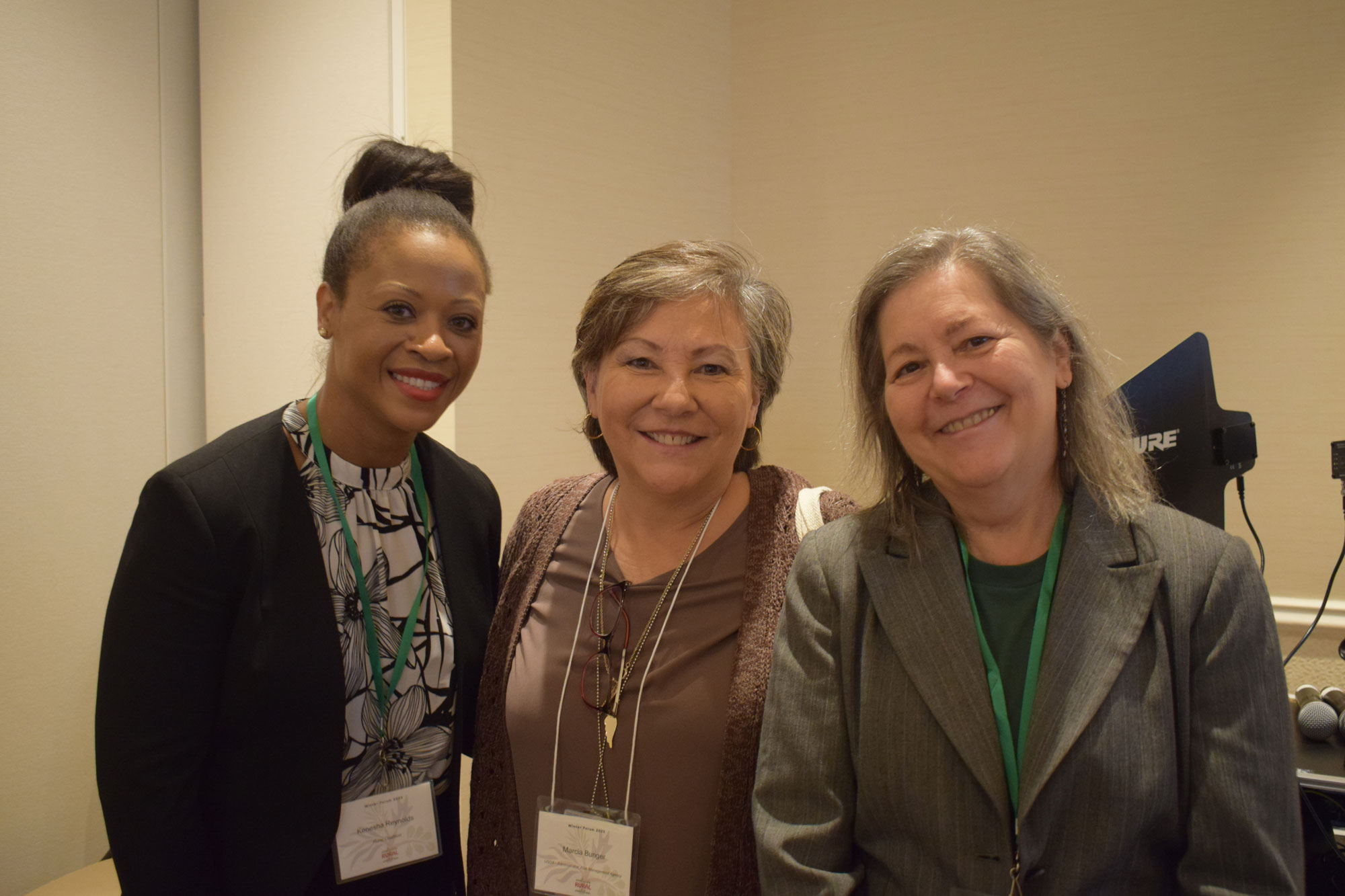 RMA Administrator Marcia Bunger with the Rural Coalition’s Technical Assistance Specialist Kenesha Reynolds (L), and Executive Director Lorette Picciano (R), Washington, D.C., January 18, 2023