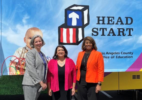 FNCS Deputy Under Secretary Stacy Dean (left) with ACF Assistant Secretary January Contreras (middle) and ACF Office of Head Start Director Dr. Bernadine Futrell (right) at Los Angeles County Office of Education’s Head Start in Downey, California