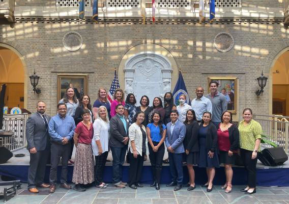 Group photo of 2022 E. Kika De La Garza fellows with USDA staffers