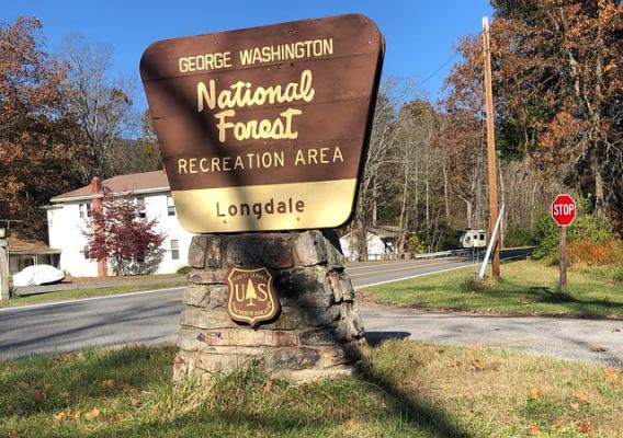 Longdale Recreation Area sign