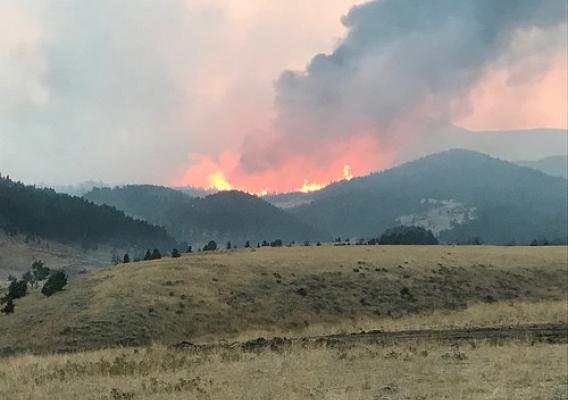 Fires blazing from the Blacktail Fire