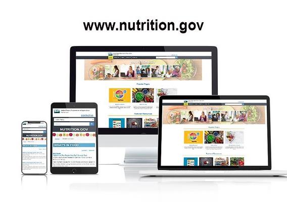 The Nutrition.gov website shown on multiple devices