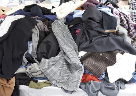 Pile of used clothing
