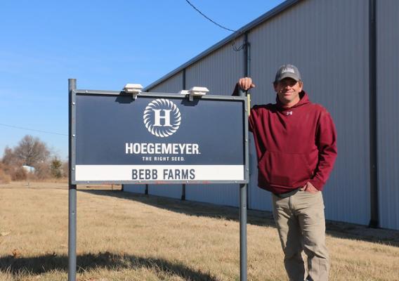Justin Bebb, owner of Bebb Farms in Altamont, Kansas