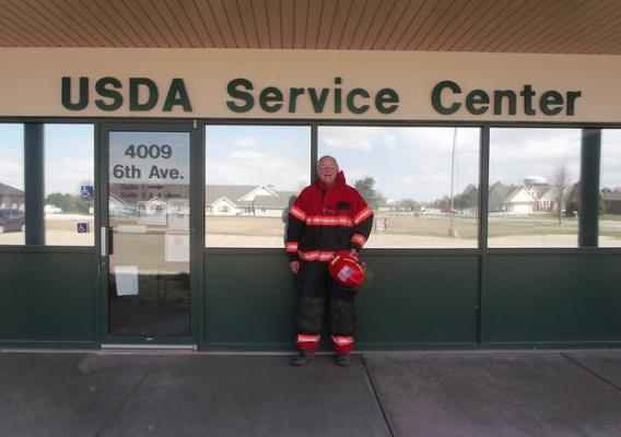 Dave Fulton in front of the USDA Service Center