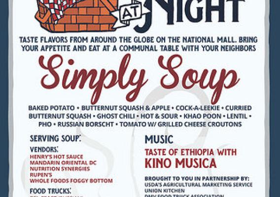 USDA Farmers Market at Night Simply Soup poster