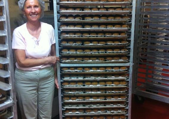 Local bakery owner Susan Murray with freshly baked local muffins