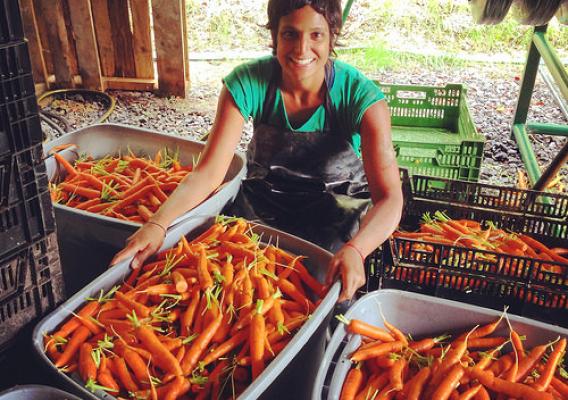 Anita Adalja with carrots