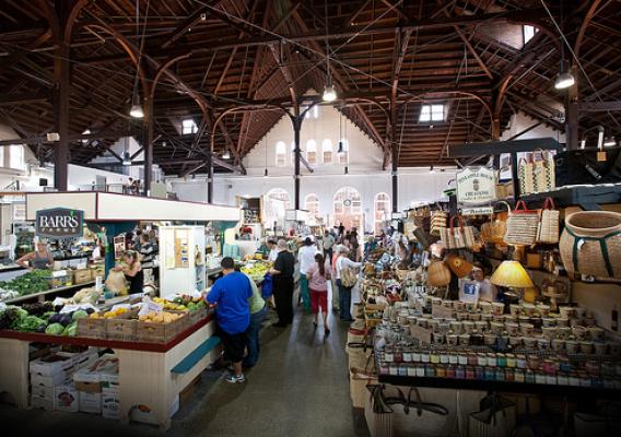 The Romanesque Revival market house, pictured above, was built in 1889. Today, Central Market is home to many families that have been coming to the market for generations. Photo courtesy Lancaster Central Market.