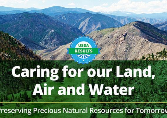 USDA Results: Caring for our Land, Air and Water graphic