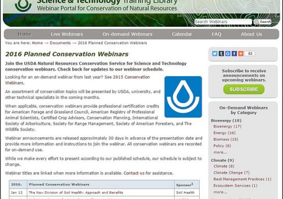 2016 Planned Conservation Webinars screenshot