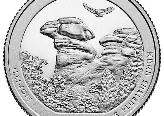 Shawnee National Forest’s Camel Rock on the United States Mint's new America the Beautiful Quarter