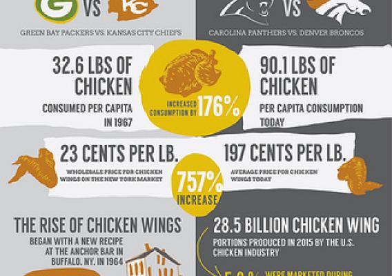 Super Bowl infographic and chicken wing facts