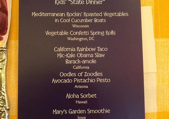Menu from the Kids’ “State Dinner”