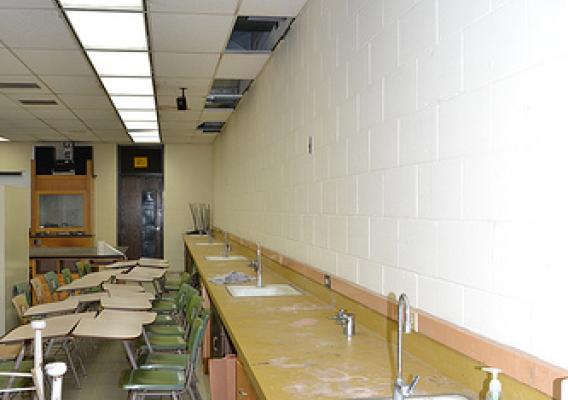 The Lake Holcombe High School Science lab was in dire need of improvement.