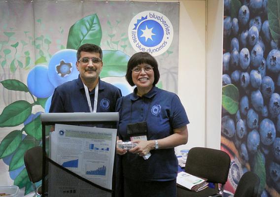 U.S. Highbush Blueberry Council member Deborah Payne at the Gulfood 2014 trade show in Dubai, United Arab Emirates (UAE) federation.