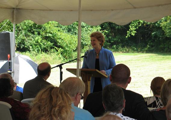 Michigan U.S. Senator Debbie Stabenow speaks at the ground-breaking for the new USDA-supported Cassopolis Family Clinic. USDA photo.