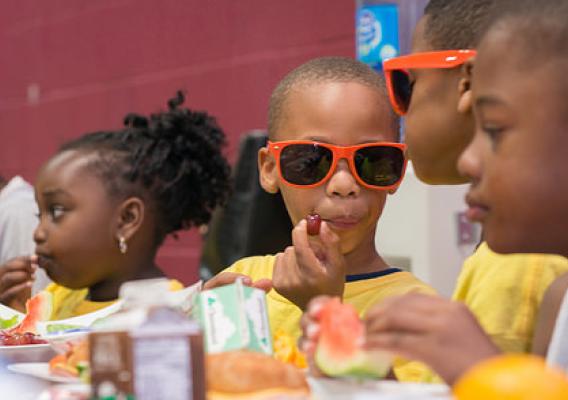 Children in Baltimore enjoy healthy offerings at one of the city’s summer meals sites.