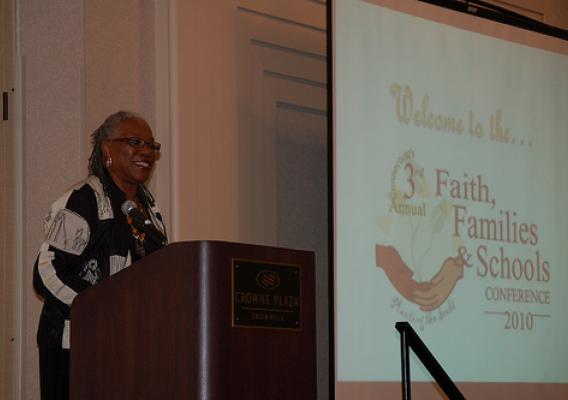 Audrey Rowe speaking at the Faith, Families and Schools Conference in CT
