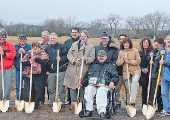 Groundbreaking:  From left to right:  Rural Development Manager Janell Telin, Norman Perko – Council Member, Michael McCafferty – Dakota Nation Housing Development Authority, Winfred Rondell – Council Member, Joyce Country – Council Member, Rural Development Area Director Bruce Jones, Dale Bouer – Architect, Dave Red Thunder – Council Member, Steve Laughlin – primary designer on this project,  Ed Red Owl – Chairman’s Attendant, Michael Selvage – Tribal Chairman for the Sisseton Whapeton Oyate, Jesse Larsen 