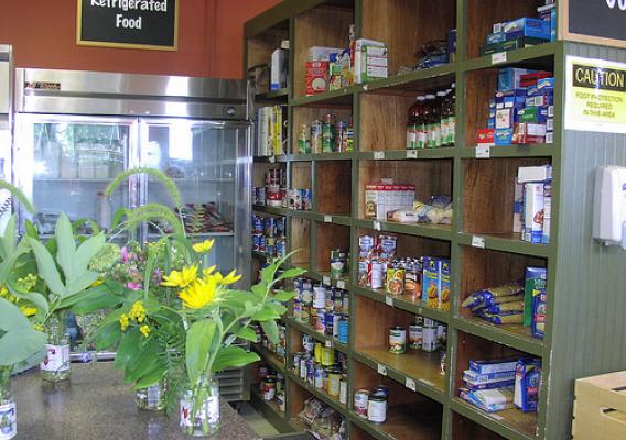 The Gloucester food pantry is set up like a grocery store for the convenience of recipients.  