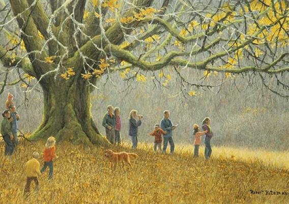 “Family Hike” is an original painting by artist Robert Bateman. On October 22, it will presented to the USDA Forest Service at the Royal Ontario Museum in Toronto.