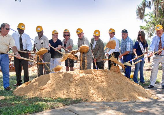 USDA and Marianna, Florida dignitaries broke ground recently on a farmers market that will anchor the city’s new downtown park and recreation area.