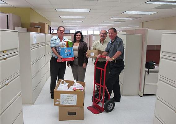 USDA Employees in Puerto Rico collect food as part of the "Feds Feed Families" food drive.