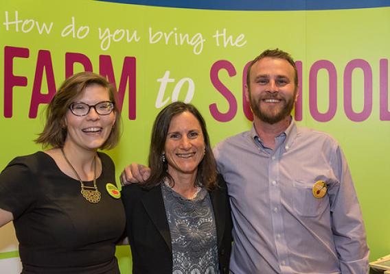 Matt Russell (right) with his USDA colleagues Christina Conell (left) and Deborah Kane (center), at the 2015 USDA Farm to School Grantee Gathering in Denver, CO