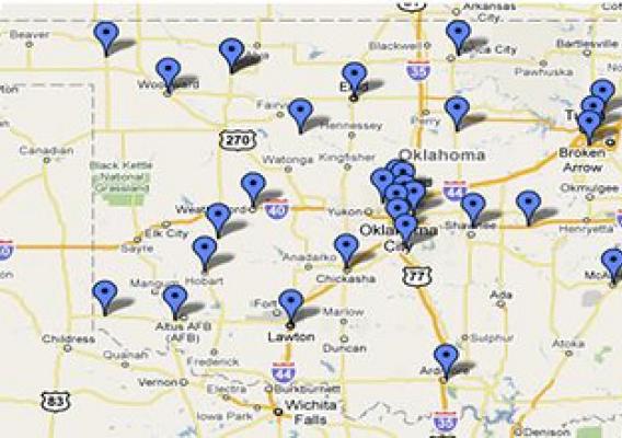 Oklahoma Food Co-op’s distribution range