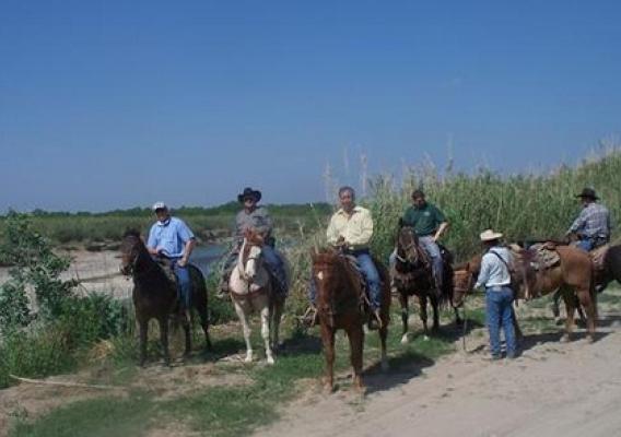 MRP Under Secretary Ed Avalos riding with the Tick Riders along the Rio Grande. 