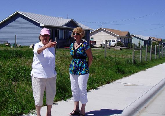 Homeownership in Indian Country:  Pictured in the attached from left to right is Emma “ Pinky”  Iron Plume-Clifford, Executive Director for Oglala Sioux Tribe Partnership for Housing and USDA Rural Development Specialist Ruth O’Neill.  